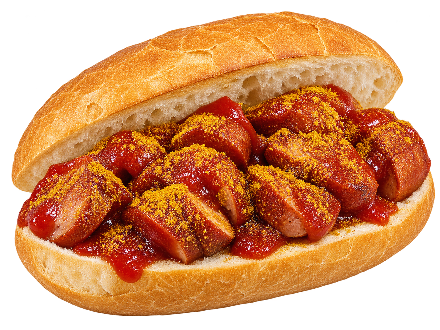 Currywurst im Brötchen