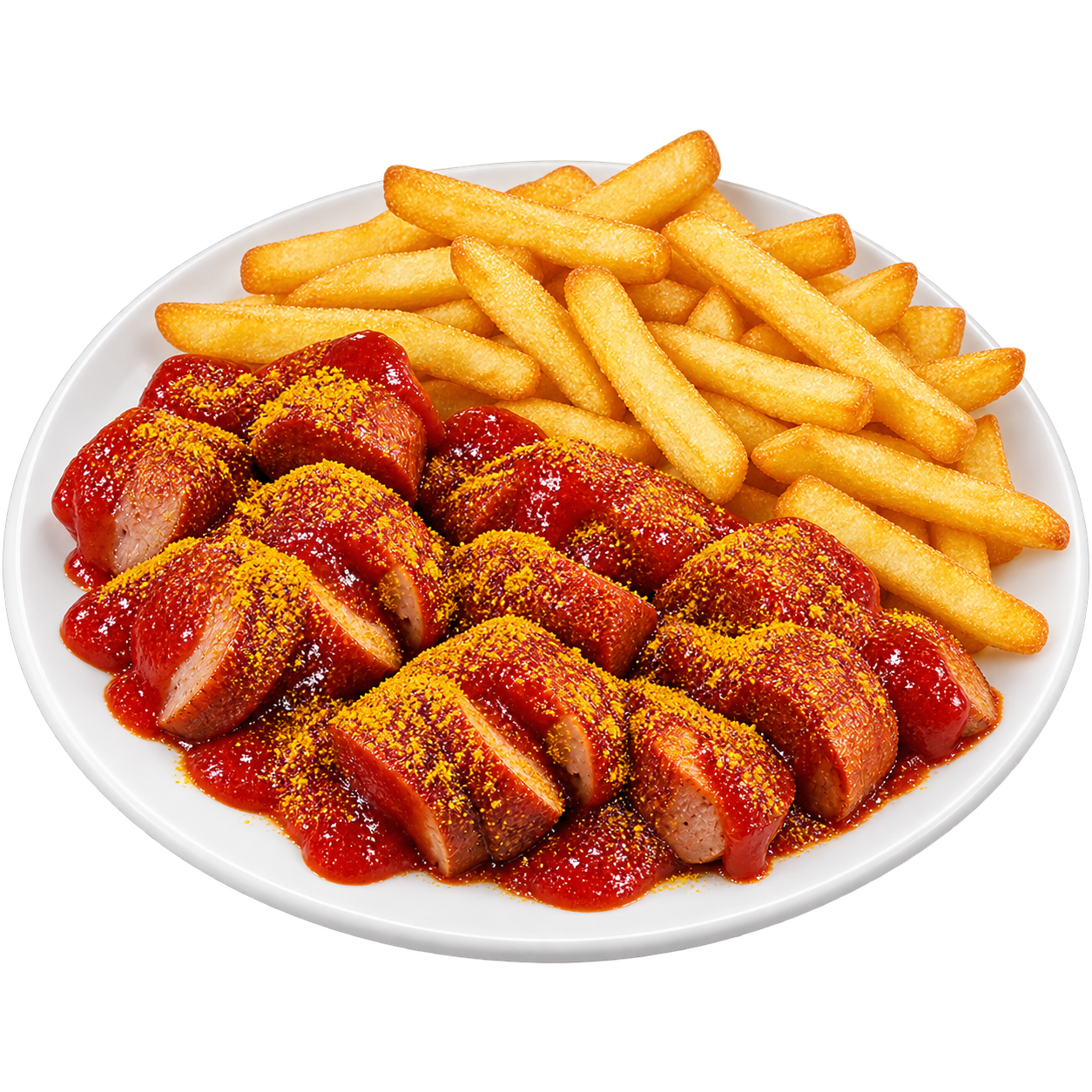 Currywurst mit Pommes